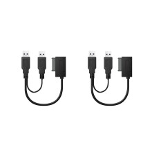 2x USB 2.0 auf 6+7 13-Pin Slimline-Kabel mit externem USB 2.0-Netzteil für Laptop-CD-ROM-/DVD-ROM-OD