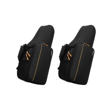 2X Saxophone Gig Bag Oxford Cloth Alto Sax Thickened Backpack with Double Shoulder and Extra Storage Space Loaded Music