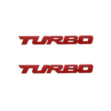 2X TURBO Universal Car Motorcycle Auto 3D Metal Emblem Badge Decal Sticker, Red