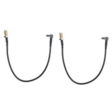 Antenne coaxiale à angle droit avec 2 connecteurs SMA femelles vers TS9 mâles.