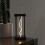 Luminária noturna retangular diferenciada com linhas curvas, USB, para casa, quarto ou mesa, ambiente sofisticado e compacto. 2