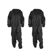 2X Fashion Motorcycle Raincoat /Conjoined Raincoat/Overalls Men and Women Fission Rain Suit Rain Coat Size XL Black