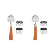 2X Espresso Portafilter 51mm for EC685 EC680 Coffee Bottomless Portafilter with 51mm 6Pcs Coffee Powder Bowl