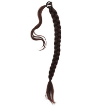 Extensão de cabelo trançada com rabo de cavalo e elástico para mulheres