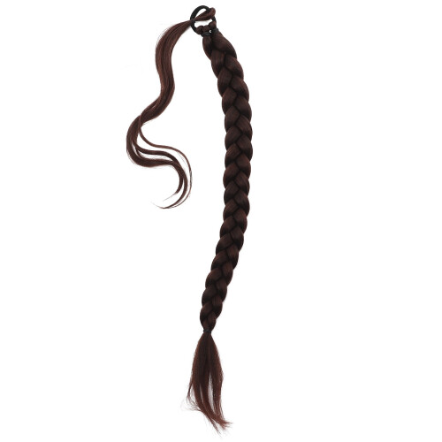 Extensão de cabelo trançada com rabo de cavalo e elástico para mulheres