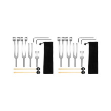 2X Tuning Fork Set (128Hz, 136.1Hz, 512Hz,4096Hz) of Tuning Forks with Reflex Hammer for Healing Chakra Healing Musical