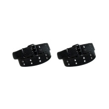 Lot de 2 ceintures en toile neuves, œillets à deux trous, boucle à rouleau en métal noir, unisexe, noir