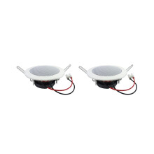 2X Bathroom 3Inch 8Ohm 6W Passive Ceiling Speaker Metal in-Ceiling Speaker Sound Quality Background Music System