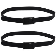 Ceinture unisexe en silicone, boucle en caoutchouc et plastique, style cuir lisse, ajustable - Noir