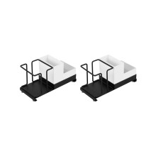 2X Metal Coffee & Tea Station Organizer Small Space for Office Disposable Paper Cups Holder Tea Bags