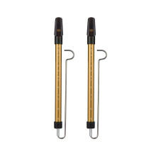 2x Metall-Schiebeflöte mit Stahlschiebestange, Musikinstrument, Spielzeug für Kinder (Gold)