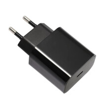 Luchtaire Tapa 20W atá comhoiriúnach le Samsung USB-C Dubh
