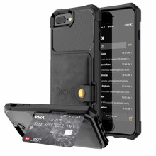 Ag luí le iPhone8Plus - Cás Praiticiúil le Sliotán Cárta Dubh