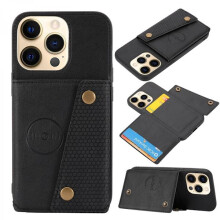 Funda tipo cartera negra compatible con iPhone 13 Pro