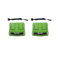 Chargeur de batterie Li-ion 2X pour tronçonneuse rechargeable Greenworks 24 V (outil électrique à batterie lithium, prise UE)