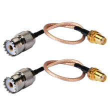 Adaptateur de câble d'antenne portable 2X pour antennes fixes et mobiles UHF - Connecteurs SMA femelle vers UHF SO-239 femelle