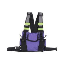 Sacoche de poitrine double pour talkie-walkie, harnais de poitrine réfléchissant, gilet porte-talkie-walkie, étui ventral C