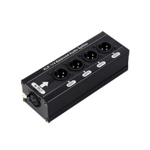XLR 1x4 Balanced Audio Splitter 1 in 4 Out 3 Pin XLR Audio Splitter Audio Signal Splitter Box No Power Supply Required