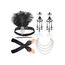 Women's Accessories Gatsby Fancy Dress Accessories Girl Costume 1920S Set Feather Jewellery for Party