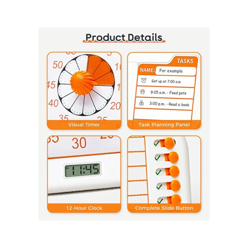 3-in-1 Visual ADHD Timer for Kids & Adults with Planning Board, Task Timer, Chore Chart & Visual Schedule Planne 1