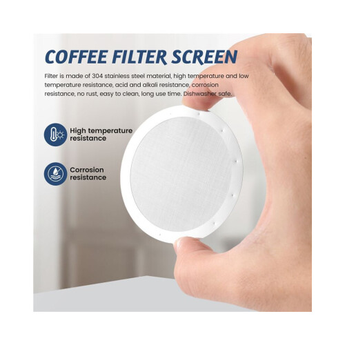 3 Pack Metal Reusable Coffee Filter Mesh for  Coffee Maker Espresso Maker, Silver 1