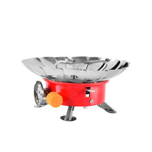 Réchaud à gaz de camping coupe-vent avec allumage piézo et valve réglable, réchaud à gaz de camping portable