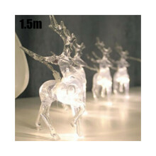 (White, 1.5M) Christmas Deer String Fairy Lights Xmas Tree LED Twinkle Lights Garden Decor UK