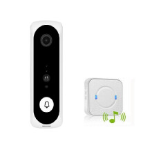 Sonnette connectée WiFi avec carillon, caméra vidéo infrarouge sans fil et enregistrement vidéo à domicile.