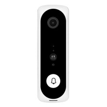 Sonnette connectée WiFi avec batterie intégrée, caméra vidéo infrarouge sans fil, interphone et enregistrement vidéo à domicile.