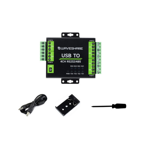 Convertisseur d'interface USB vers RS232/485 Waveshare FT4232HL à isolation industrielle pour Linux, Android et Windows 11/10/8.1/8/7