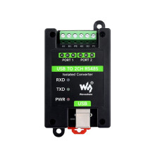 Waveshare USB to 2 Channel RS485 Industrial Grade Isolated Converter FT2232HL Support Wall and Din Rail