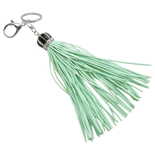 Porte-clés couronnes élégantes avec strass-Argent vert
