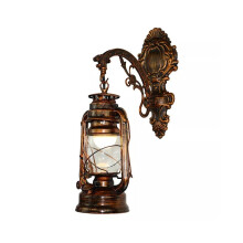 Vintage LED Wall Lamp Barn Lantern Retro Coal Oil Wall Light European Antique Style