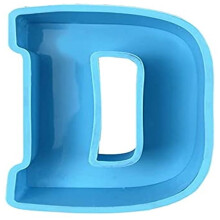 ADVEN Stort Alfabet Hartsform Bärbar Tvättbar Luktfri Flexibel Non-stick Smycken Armband Halsband DIY Heminredning Form Bokstav D