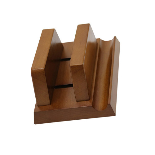 Vertical Mount Stabilizing Holder With Wood Base-wa color