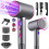 Professional Ionic Hair Dryer 2400W Powerful, 3 Heat and 3 Speed Settings, with Stand, 2 Concentrators, 1 Diffuser, Grey 1