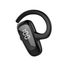 Bluetooth 5.2 urheilukuuloke yksittäinen oikeaan korvaan, LED-näyttö, melunvaimennus, mikrofoni, HiFi-basso, korvakaari, musta