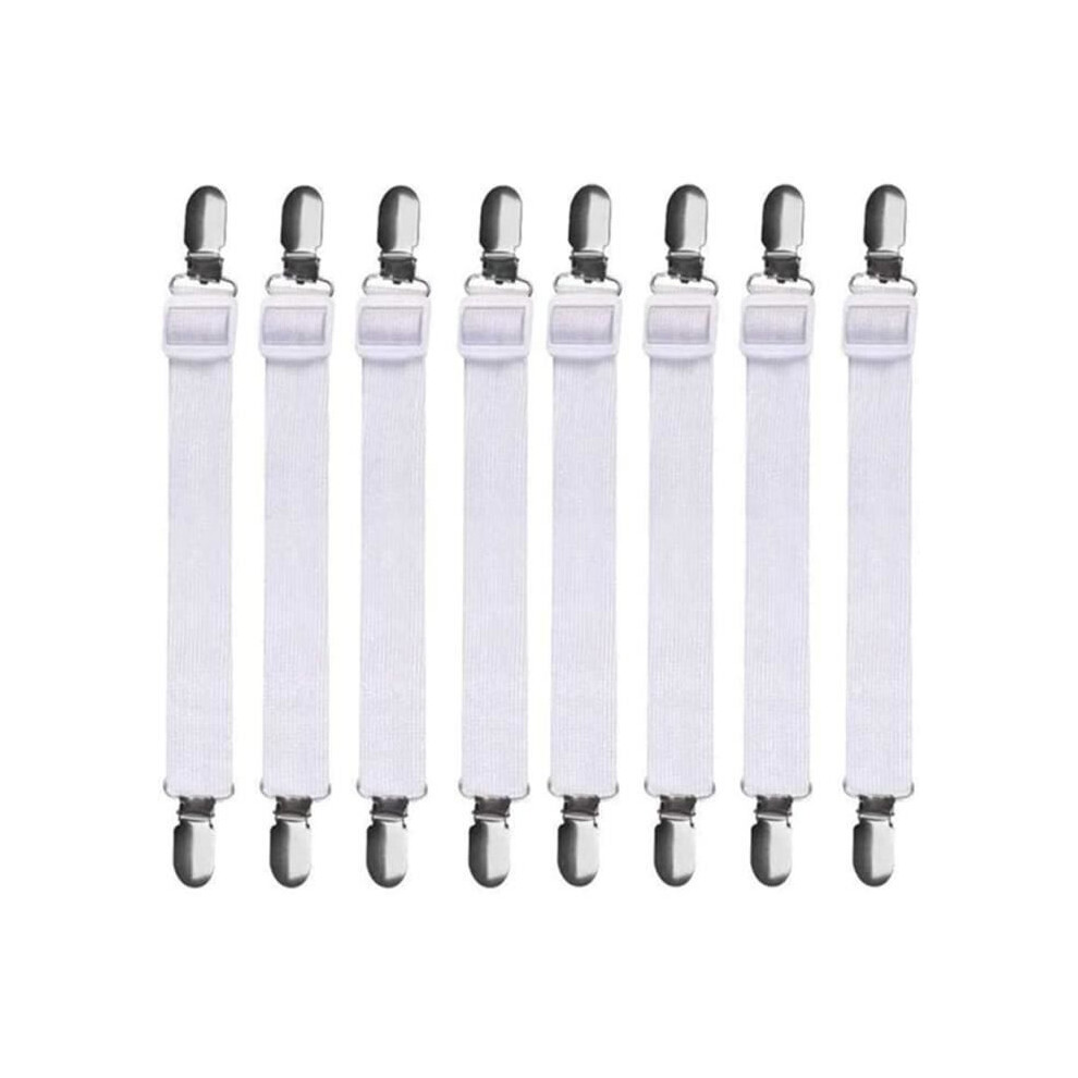 8 Pcs Adjustable Bed Sheet Straps Elastic Sheet Fasteners For Mattress, Bed Or Corner Sofa, Secure Hold 6083684373237
