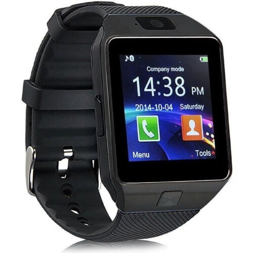 Bluetooth Smart Watch with SIM and TF Card Support, HD Camera, Call and SMS Sync for Android, Black
