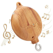 Drehbares Holz-Mobiles mit 360 Grad, Spieluhr für Babyzimmer, sanftes Schlaflied, geeignet für Baby Shower und Kinderbett