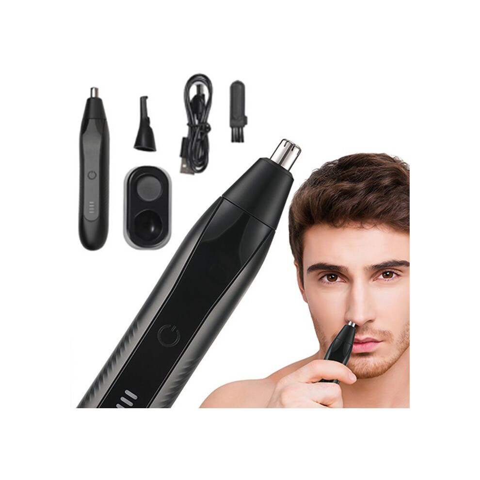 USB Rechargeable Nose and Ear Hair Trimmer, 2 in 1 Dual Rotary Blades with Precision Blade
