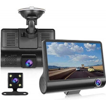 Cámara para coche gran angular 170, GPS, Full HD 1080p, triple lente, pantalla de 4 pulgadas, módulo GPS integrada