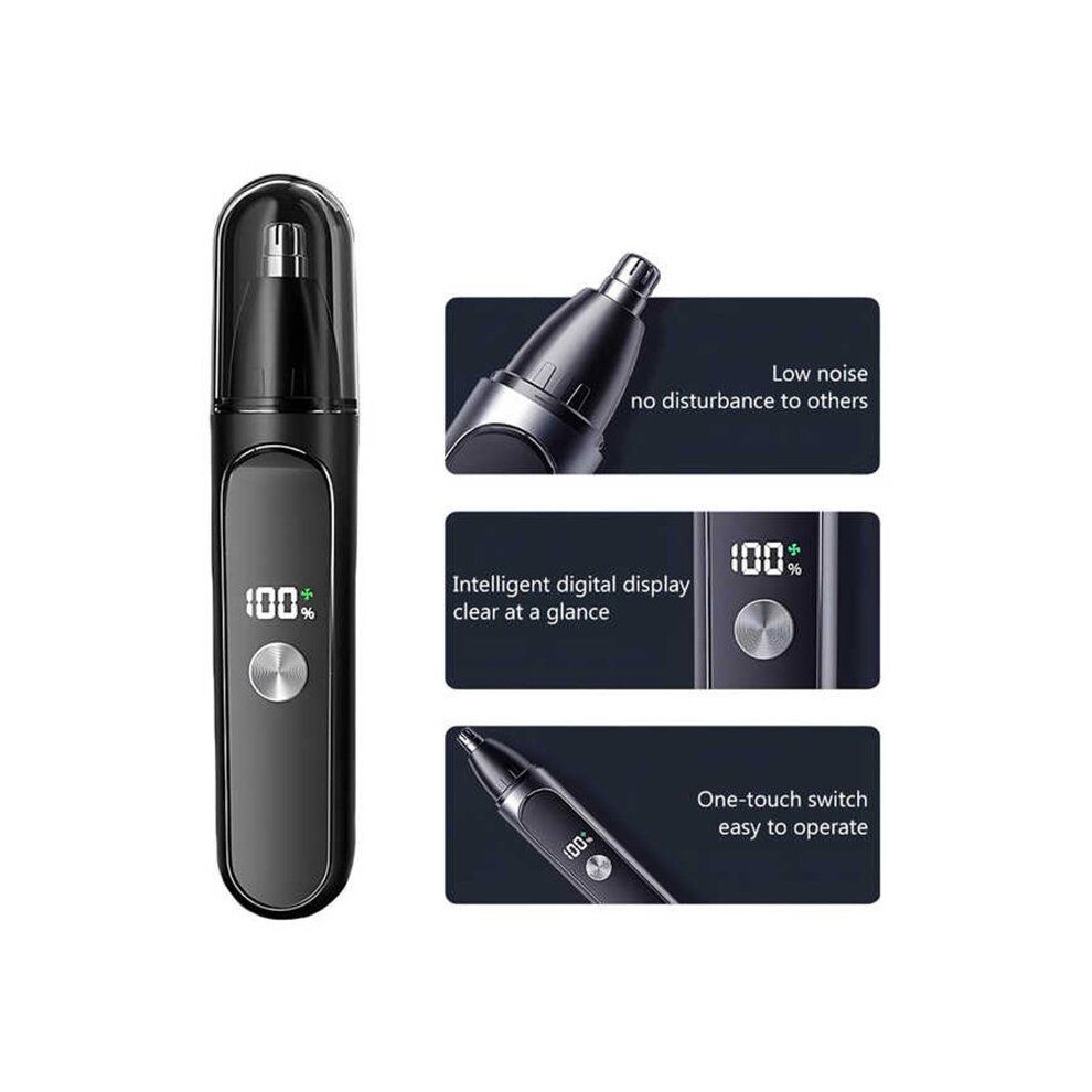 Nose Hair Trimmer Professional with LED Display, USB C Rechargeable, Double Sided Blade, Precision Grooming Tool