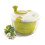 Salad Spinner, Premium Quality Plastic, 24 cm Diameter, Dishwasher Safe, White and Clear Design 1