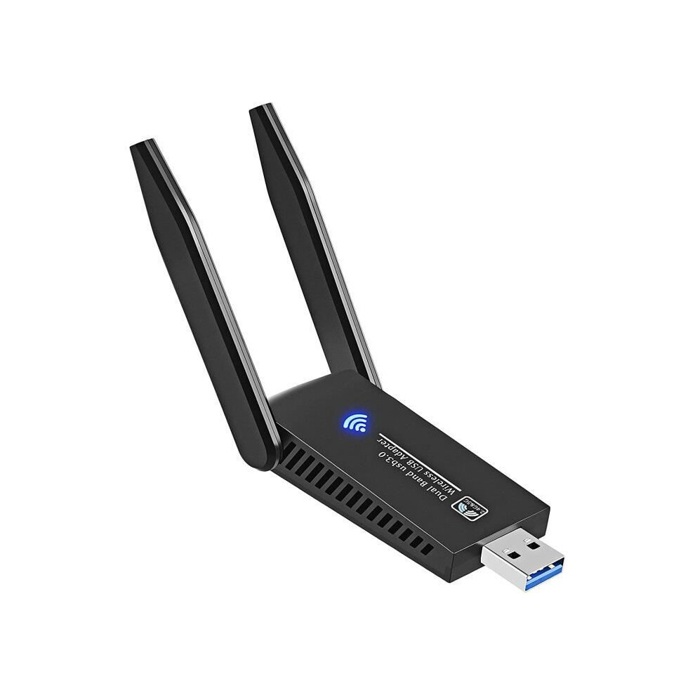 1300Mbps Dual Band Wifi Adapter With 5Dbi Antenna, Usb 3.0, Easy Setup, High Speed Wireless Connection 6083684374166