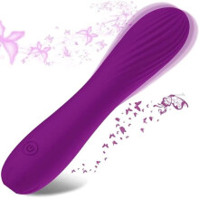 Vibrador tipo huevo de 7 pulgadas con 10 modos de vibración, color violeta, diseño discreto y suave al tacto