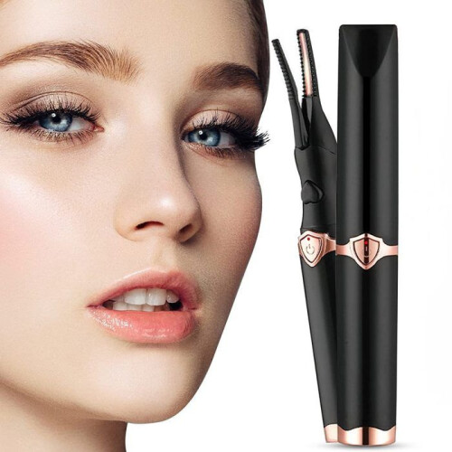 Heated Eyelash Curler, USB Rechargeable, 3 Temperature Settings, Fast Preheating, Dual-Use Comb