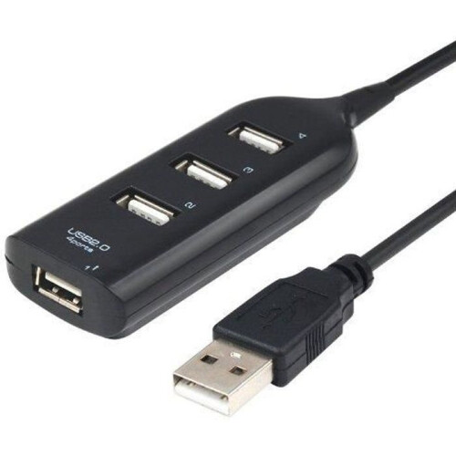 Portable 4 Port USB Hub, High Speed Data Transfer, Compact Multiport Adapter for Laptop and Desktop Use