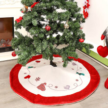 Kerstboomrok van rood-witte stof met hertenprint, 152 cm