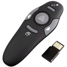 Draadloze presentatormuis met laserpointer en afstandsbediening voor presentaties, zwart, ergonomisch en compact voor kantoor en vergaderruimte